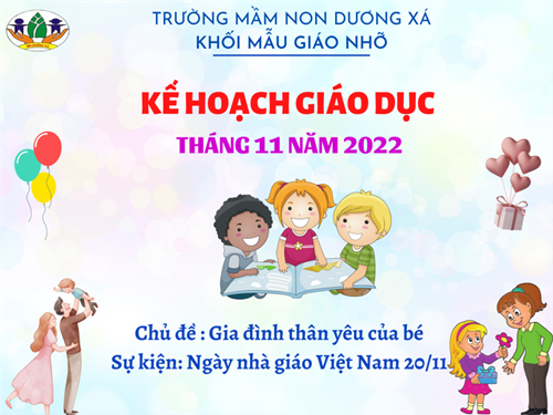 Kế hoạch giáo dục tuần 1 tháng 11 năm 2022 khối Mẫu giáo Nhỡ