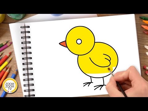 Bé học vẽ con gà