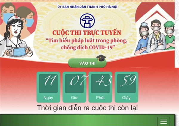 Cuộc thi trực tuyến “Tìm hiểu pháp luật trong phòng, chống dịch COVID-19” trên địa bàn thành phố Hà Nội