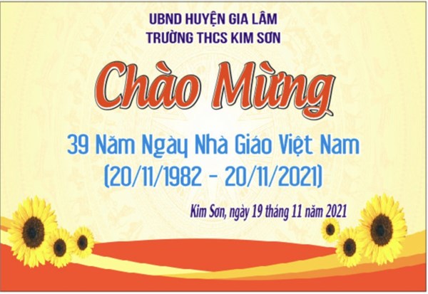 Trường THCS Kim Sơn Chào mừng 39 năm Ngày Nhà giáo Việt Nam (20/11/1982 – 20/11/2021)