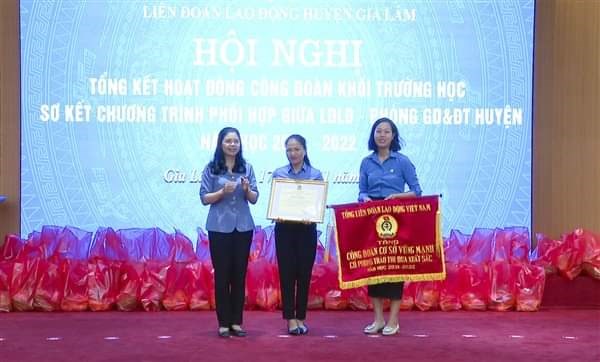 LĐLĐ huyện Gia Lâm tổng kết hoạt động Công đoàn khối trường học năm học 2021 - 2022