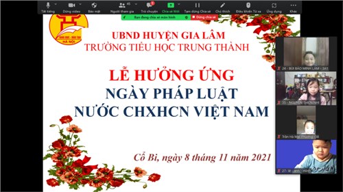 Cô trò khối 3 trường Tiểu học Trung Thành cùng nhau hưởng ứng ngày Pháp luật nước Cộng hoà xã hội chủ nghĩa Việt Nam