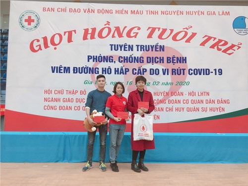 TH Trung Thành tham gia hiến máu tình nguyện ngày 16/2/2020 tại Trung tâm TDTT huyện Gia Lâm
